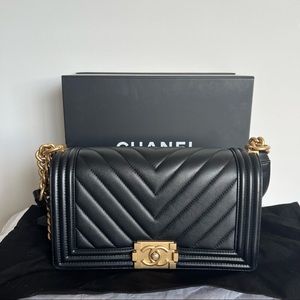 SOLD Chanel Chevron Medium Boy Bag